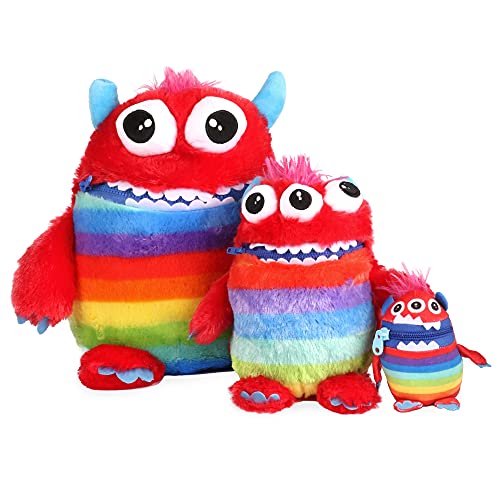 Worry Yummy Kinder Monster Stofftier - Clip On, Groß & Jumbo Kuscheltier Set für Kinder - Jungen & Mädchen Angst, Stress & Angst Reduzieren Schlafbegleiter - Rot 'Munch' Worry Yummy Kinder Monster Stofftier - Clip On, Groß & Jumbo Kuscheltier Set für Kinder - Jungen & Mädchen Angst, Stress & Angst Reduzieren Schlafbegleiter - Rot 'Munch' von Worry Yummy