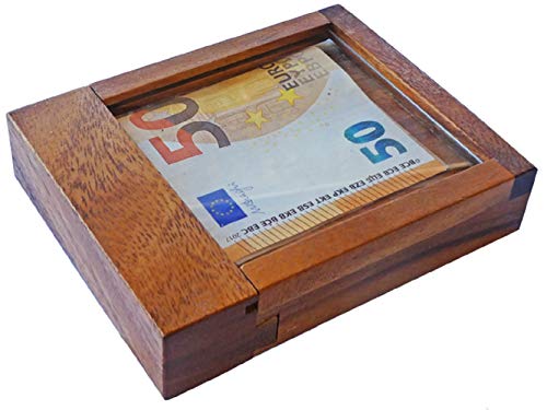 Woru Geldscheintresor, Knobelspiel, Geldgeschenk, Denkspiel, ca. 12,5 x 10 x 2,5 cm, Geldschein-Tresor, Geldtresor von Woru