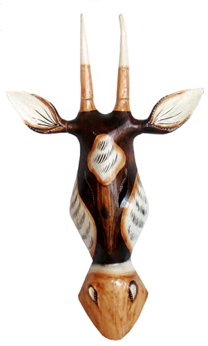 Woru Maske Antilope, Holz-Maske aus Bali, Wandmaske (50 cm) von Woru