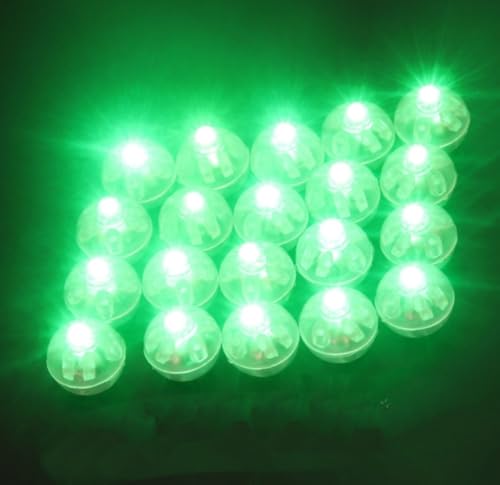 WoskjXas 100 Stück Runde Ballonlichter Mini Ballon Licht Led Luftballon Lichter Runde Led Ballonlichter Mini Balloon Lights für Weihnachten Halloween Dekoration [Grün] von WoskjXas