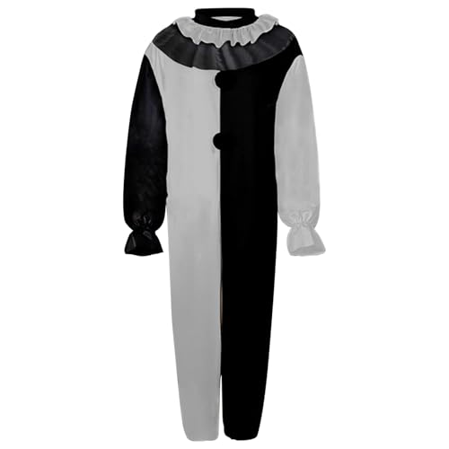 WoskjXas Terrifier Kostüm Art der Clown Kostüm für Erwachsene, Halloween Terrifier Clowns Kostüm Schwarz Weiß Overall-Outfit Clown Killer Terrifier Kostüm Schwarz Weiß für Halloween Cosplay Party WoskjXas Terrifier Kostüm Art der Clown Kostüm für Erwachsene, Halloween Terrifier Clowns Kostüm Schwarz Weiß Overall-Outfit Clown Killer Terrifier Kostüm Schwarz Weiß für Halloween Cosplay Party von WoskjXas