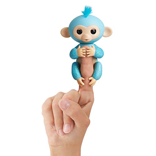 Fingerlings Glitzer Äffchen blau Amelia 3761 interaktives Spielzeug, reagiert auf Geräusche, Bewegungen und Berührungen von Wow Wee