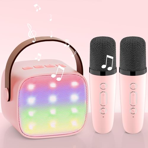 Karaoke Maschine mit 2 Mikrofonen, [Premiumversion] Wowstar Tragbares Bluetooth Karaoke Maschine für Kinder Erwachsene mit Stimme wechselnde Effekte & LED-Lichter Jungen Mädchen Geschenke Spielzeug von Wowstar