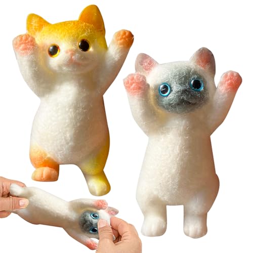 2 Stück Taba Squishy Squeeze Toy Katze, Katze Fidget Toys,Katze Squishy Spielzeuge Groß,Squishy Toy,Fufu Squishy Party Geschenk für Kinder Erwachsener von Woyejo