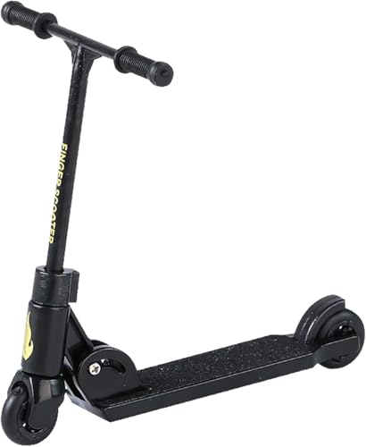 Wpppan Black T Head Finger Scooter, 2 Räder Roller Faltbar mit Bremse Fingerbrett Zubehör Bildung Anti-Rutsch Fun Finger Skateboards Fingerboards und Finger Bikes Dekorationen von Wpppan