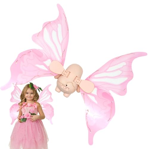 Elektrische Feenflügel, flatterndes Schmetterlingsflügel-Kostüm für Kinder und Mädchen, leuchtende rosa Feenflügel mit Musik und Licht, batteriebetriebene Prinzessinnenflügel Elektrische Feenflügel, flatterndes Schmetterlingsflügel-Kostüm für Kinder und Mädchen, leuchtende rosa Feenflügel mit Musik und Licht, batteriebetriebene Prinzessinnenflügel von Wpsagek
