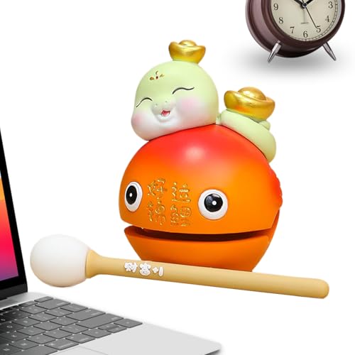 Fisch-Musikinstrument – Zen-Trommel – Mokugyo Neujahrsschlange Fisch Tempelblock Zen-Meditation Percussion-Instrument für Desktop-Ornament von Wpsagek