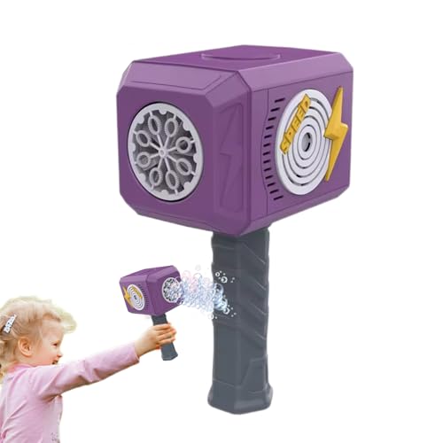 Hammerblasenmaschine, Seifenblasenhammer | Blasenmacher-Spielzeug | Handliche Seifenblasenmaschine für Kinder, Seifenblasenstab mit Licht und Musik, Seifenblasen-Maker-Spielzeug mit 5 von Wpsagek