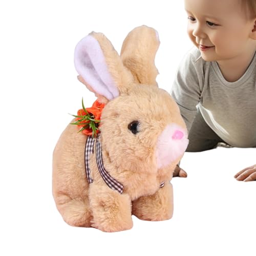 Realistische interaktive Hasenplüsch, realistische Hasenspielzeug für Kinder - Gefüllte Hasenplüsch interaktive Spielzeugfiguren | Elektronisches Haustier Realistisches Kaninchen, Springen, von Wpsagek