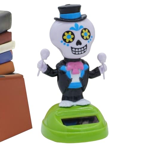Solar Armaturenbrett Figuren | Dekorative Wackelköpfe - Gruselige Skelett Deko Mit Beweglichem Kopf Für Schreibtisch, Büro, Auto & Partydekoration Solar Armaturenbrett Figuren | Dekorative Wackelköpfe - Gruselige Skelett Deko Mit Beweglichem Kopf Für Schreibtisch, Büro, Auto & Partydekoration von Wpsagek