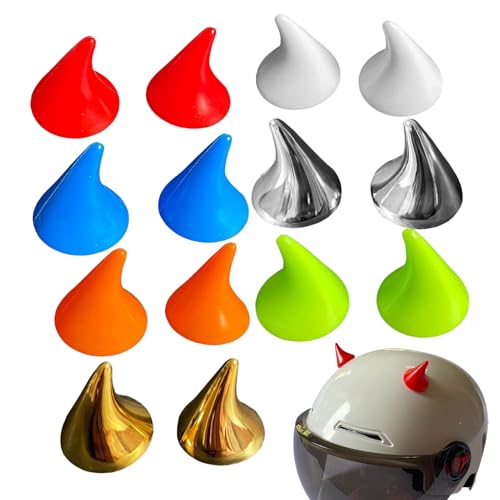 Wpsagek Helm Hörner,Lustige Kalb Hörner 14er Set - Niedliche Dekorative Helm Accessoires Für Halloween Partys Kostüme Fotografie Requisiten Biker Treffen Cosplay von Wpsagek