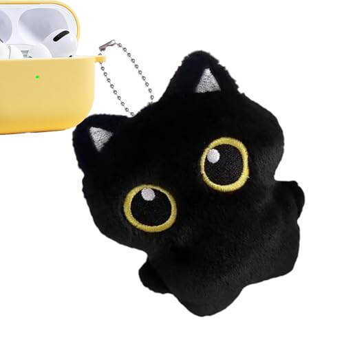 Wpsagek Kuscheltier Katze | Schwarzer Plüschkatze Kuscheltier - Kleine Weiche Schlüsselanhänger Tassendekoration Für Mädchen Rucksack Handtasche Deko von Wpsagek
