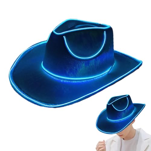 Wpsagek Neon-Cowboyhut, leuchtende Cowboyhüte, LED-Cowboyhut, lustige LED-Rancher-Hüte, leuchtet im Dunkeln, Kopfbedeckung für Damen und Herren Wpsagek Neon-Cowboyhut, leuchtende Cowboyhüte, LED-Cowboyhut, lustige LED-Rancher-Hüte, leuchtet im Dunkeln, Kopfbedeckung für Damen und Herren von Wpsagek