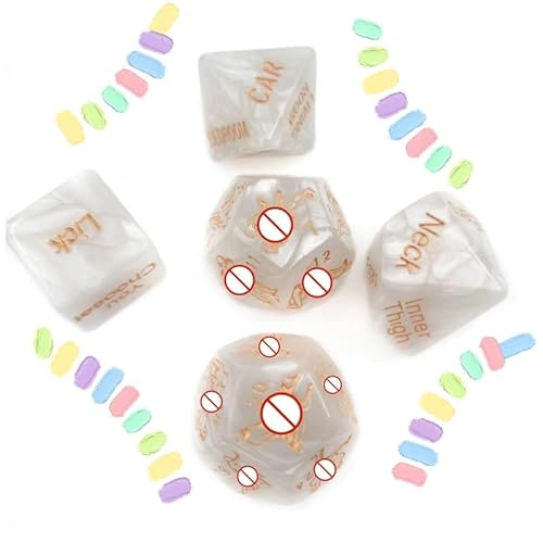 5 weiße Kunststoff multifunktionale einzigartige Würfel, einzigartige Aktion Führer, Paar Geschenk - D27- 5 weiße Kunststoff multifunktionale einzigartige Würfel, einzigartige Aktion Führer, Paar Geschenk - D27- von WreGmgg