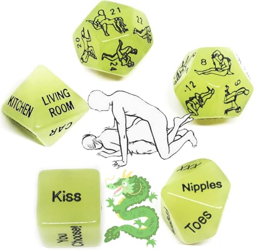 WreGmgg Fünf Grüne Würfel, Nachts Selbstleuchtend, Originelles Spielzeuggeschenk Für Männer Und Frauen - K2 von WreGmgg