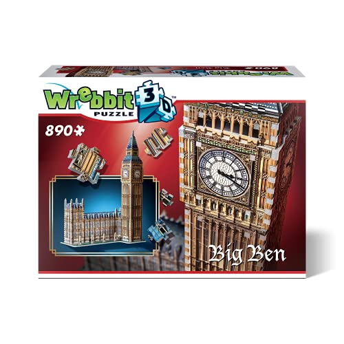 Wrebbit 3D W3D-2002 - Big Ben und House Of Parliament - Queen Elisabeth Tower, 3D-Puzzle von Wrebbit
