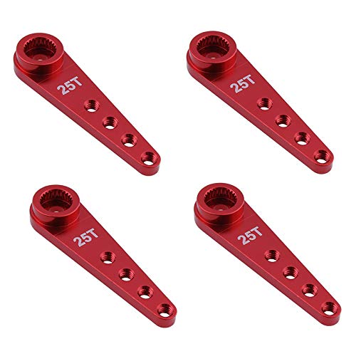Wresetly 4 Stück 37 mm 25T aus Metall Servo Arm Verlängerung Servo Arm für RC Car Crawler Parts, Rot Wresetly 4 Stück 37 mm 25T aus Metall Servo Arm Verlängerung Servo Arm für RC Car Crawler Parts, Rot von Wresetly