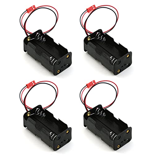 Wresetly 4 Stück 6 V 4 x AA Batteriebehälter Halter Box JST Stecker Empfänger für Redcat 1/8 1/10 RC Nitro Auto von Wresetly