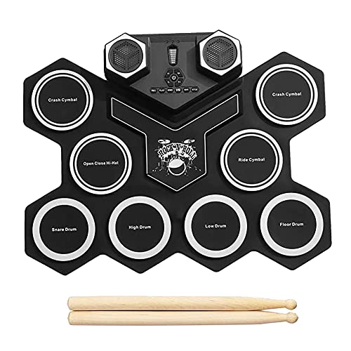 Wresetly Elektronischer , tragbar, faltbar, aufrollbar, 9 Pads, eingebauter Lautsprecher und Wresetly Elektronischer , tragbar, faltbar, aufrollbar, 9 Pads, eingebauter Lautsprecher und von Wresetly