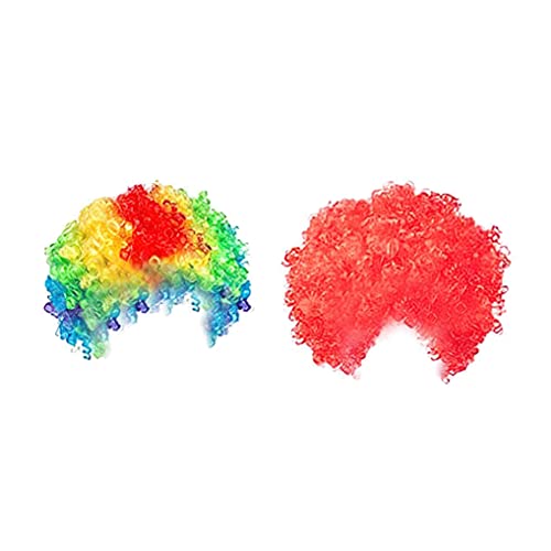 Wresetly Packung mit 2 Lustigen Clown-LockenperüCken, RegenbogenperüCke, Clown-PerüCke, 70Er-80Er-Thema für Kinder, Erwachsene, Kinder, Wresetly Packung mit 2 Lustigen Clown-LockenperüCken, RegenbogenperüCke, Clown-PerüCke, 70Er-80Er-Thema für Kinder, Erwachsene, Kinder, von Wresetly