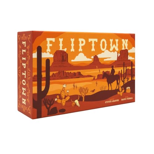 Fliptown - ein Flip-and-Write-Spiel, bei dem Sie eine Wild-West-Stadt erkunden, für 1-4 Spieler (ab 14 Jahren) von Write Stuff Games