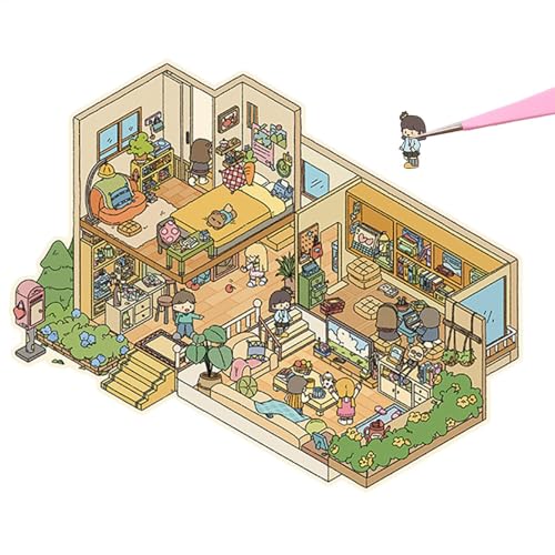 3D-Effekt-Hausaufkleber, Cartoon-Miniatur-Szenen-Aufkleber, niedliche Aufkleber-Szenen, multifunktionales Haus, Verbesserung der Feinmotorik, Spaß für Kinder & Erwachsene, 10 Stück, vielseitig 3D-Effekt-Hausaufkleber, Cartoon-Miniatur-Szenen-Aufkleber, niedliche Aufkleber-Szenen, multifunktionales Haus, Verbesserung der Feinmotorik, Spaß für Kinder & Erwachsene, 10 Stück, vielseitig von Wrohto