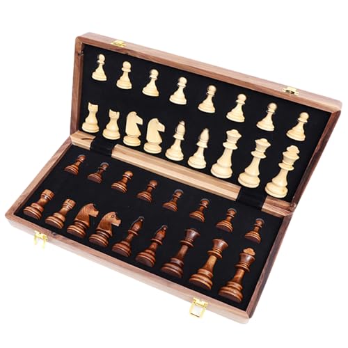 Chess Board Game, Wooden International Chess Set with Handcrafted Pieces and Built-In Storage Slots, Classic Strategy Game, Perfect for Kids, Adults, and Family Night, Ideal for All Ages Chess Board Game, Wooden International Chess Set with Handcrafted Pieces and Built-In Storage Slots, Classic Strategy Game, Perfect for Kids, Adults, and Family Night, Ideal for All Ages von Wrohto