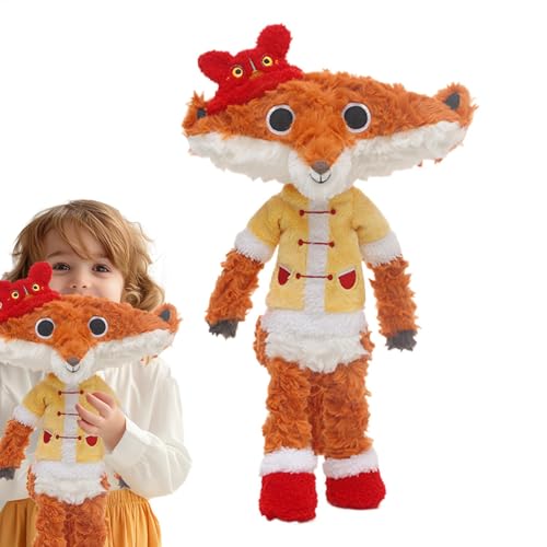 Fox Stuffed Animal, Huggable Furry Fox Toy Wearing New Year Outfit for Kids, 15.7 Inch Stuffed Animal Kids Toy for Birthday Boys, Girls, Babies, Plush Toy for Children, Cute Fox Plush Toy for New Year von Wrohto