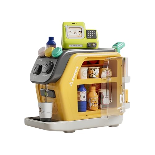 Fridge Coffee Machine Toys Set, Pretend Shopping with Children's Cash Register, ABS Material, Refrigerator Toys for Kids, Boys and Girls, Imaginative Role Play Fun, 38.5x37.5x20cm Fridge Coffee Machine Toys Set, Pretend Shopping with Children's Cash Register, ABS Material, Refrigerator Toys for Kids, Boys and Girls, Imaginative Role Play Fun, 38.5x37.5x20cm von Wrohto