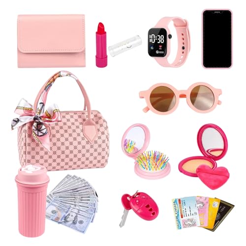 Play Purse for Little Girls, Toy Purse with Accessories Set, Princess Pretend Dress-Up Game, Creative Role-Playing Toy for Children, Perfect for Birthday Present, 7.87x4.33x5.12 in Play Purse for Little Girls, Toy Purse with Accessories Set, Princess Pretend Dress-Up Game, Creative Role-Playing Toy for Children, Perfect for Birthday Present, 7.87x4.33x5.12 in von Wrohto