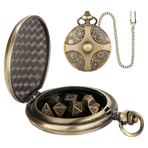 Pocket Watch Dice Set, Steampunk Gear Pocket Watch, Portable Dice Necklace, Dice Necklace for Board Games, Steampunk Dice with Gear, Role Playing Dice Set, Table Decoration Dice Set, Steampunk Dice Pocket Watch Dice Set, Steampunk Gear Pocket Watch, Portable Dice Necklace, Dice Necklace for Board Games, Steampunk Dice with Gear, Role Playing Dice Set, Table Decoration Dice Set, Steampunk Dice von Wrohto