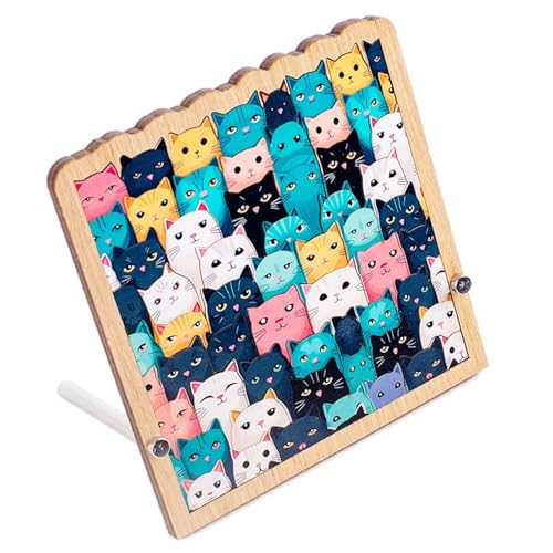 Wooden Puzzle for Adults, Precise 62 Cats Jigsaw Puzzle, Innovative, Wooden Perplex Enthusiasts, Fun Brain Teaser Gift for Family and Friends, 5.12x5.51 inches Wooden Puzzle for Adults, Precise 62 Cats Jigsaw Puzzle, Innovative, Wooden Perplex Enthusiasts, Fun Brain Teaser Gift for Family and Friends, 5.12x5.51 inches von Wrohto