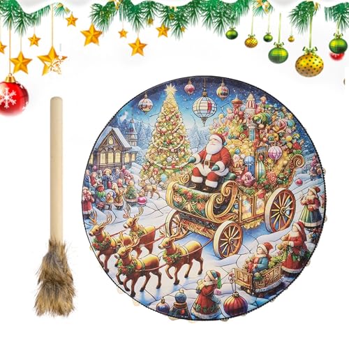 Wrohto Fashion Shaman Drum | Weihnachtsinstrumententrommel - Tragbare Weihnachtsthema Handtrommel für Liebhaber, Freundinnen, Freunde Wrohto Fashion Shaman Drum | Weihnachtsinstrumententrommel - Tragbare Weihnachtsthema Handtrommel für Liebhaber, Freundinnen, Freunde von Wrohto