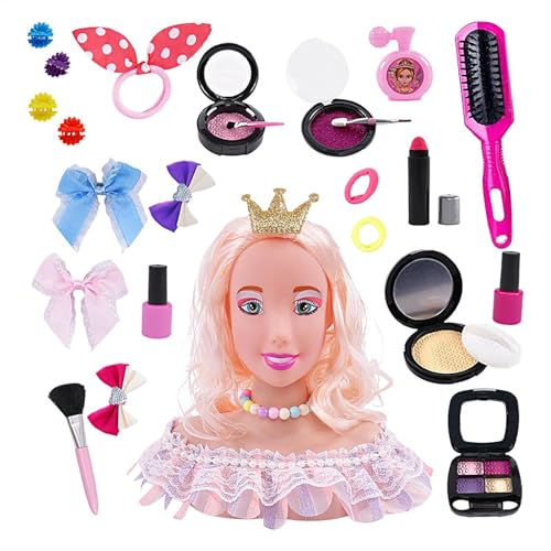 Wrohto Hair Mannequin Head for Kids, Styling Doll Head, Pretend Play Toy, Soft Synthetic Hair, Detachable Base, Salon, Hair Practice for Ages 3 and, 8.07 x 7.28 x 3.35 inch Wrohto Hair Mannequin Head for Kids, Styling Doll Head, Pretend Play Toy, Soft Synthetic Hair, Detachable Base, Salon, Hair Practice for Ages 3 and, 8.07 x 7.28 x 3.35 inch von Wrohto