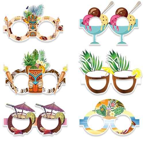 Wrohto Hawaii-Brille – 6 Paar Papier-Sonnenbrillen | Kostüm-Requisiten, lustige Kinder-Partygeschenke, -Themen-Zubehör für Pool-Fotokabinen-Requisiten für Erwachsene und Kinder Wrohto Hawaii-Brille – 6 Paar Papier-Sonnenbrillen | Kostüm-Requisiten, lustige Kinder-Partygeschenke, -Themen-Zubehör für Pool-Fotokabinen-Requisiten für Erwachsene und Kinder von Wrohto