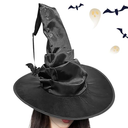 Wrohto - Hexenhut für Damen, Halloween, Zaubererhut, Maskerade, Hexenhut, Fledermaus-Design, Hexenhut, Hexen-Stirnband, Erwachsene, Hexenhut, Hexenkostüm, Mütze, Stirnband, Maskerade, Fledermaus, Wrohto - Hexenhut für Damen, Halloween, Zaubererhut, Maskerade, Hexenhut, Fledermaus-Design, Hexenhut, Hexen-Stirnband, Erwachsene, Hexenhut, Hexenkostüm, Mütze, Stirnband, Maskerade, Fledermaus, von Wrohto