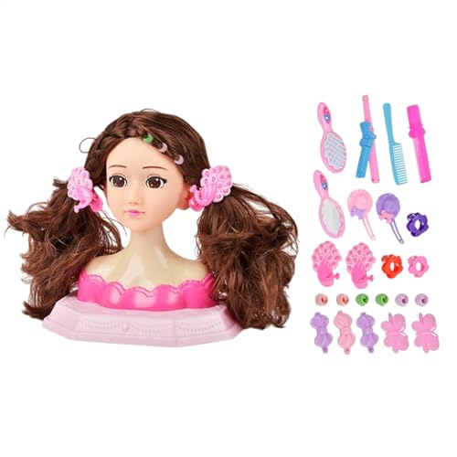 Wrohto Kids Doll Head for Hair Styling, Girl's Doll Head Makeup Kit, Hairdressing Pretend Play Set, Educational Toy for Girls, Birthday, Fashion, 1 Piece, Multicolor Wrohto Kids Doll Head for Hair Styling, Girl's Doll Head Makeup Kit, Hairdressing Pretend Play Set, Educational Toy for Girls, Birthday, Fashion, 1 Piece, Multicolor von Wrohto