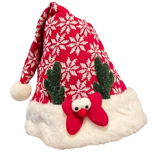 Wrohto Niedliche Weihnachtsmütze, rote Nikolausmütze, Pailletten-Weihnachtsmannmütze, Hirschgeweih Weihnachtsmütze, Urlaubsmütze, Festliche Mütze, Uni Weihnachtszubehör, funkelnde Urlaubsmütze Wrohto Niedliche Weihnachtsmütze, rote Nikolausmütze, Pailletten-Weihnachtsmannmütze, Hirschgeweih Weihnachtsmütze, Urlaubsmütze, Festliche Mütze, Uni Weihnachtszubehör, funkelnde Urlaubsmütze von Wrohto