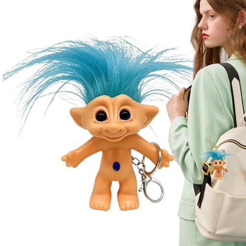 Wrohto Schlüsselanhängerpuppe, Glücks-Trol-Puppen-Schlüsselhalter, 10 cm, Anti-Verlust-Cartoon-Schlüsselanhänger, niedlicher Schlüsselanhänger für Sammlungen, Schulprojekte, Kunst und Handwerk, Wrohto Schlüsselanhängerpuppe, Glücks-Trol-Puppen-Schlüsselhalter, 10 cm, Anti-Verlust-Cartoon-Schlüsselanhänger, niedlicher Schlüsselanhänger für Sammlungen, Schulprojekte, Kunst und Handwerk, von Wrohto