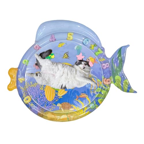 Wrohto Sensorische Wassermatte – Aufblasbare Wassermatte für Hunde – Wassersensor-Pad mit Schwimmer-Sensor-Matte für Kinder, Meer-Muster, verdicktes Gefühl, kühles Gefühl Wrohto Sensorische Wassermatte – Aufblasbare Wassermatte für Hunde – Wassersensor-Pad mit Schwimmer-Sensor-Matte für Kinder, Meer-Muster, verdicktes Gefühl, kühles Gefühl von Wrohto