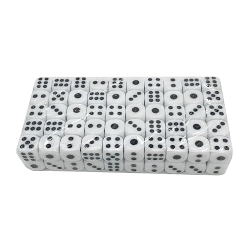 Wsdsgz 100pcs Acrylic 6 Seitige Runde Ecke Mehrseitige Tischspiel Dices Math Counting Teaching Tool Mahjong Accessoires von Wsdsgz