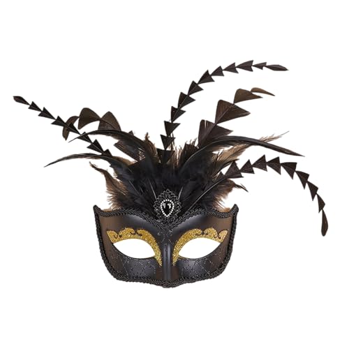 Wsdsgz Federierte Halbgesicht Mit Strasssteinen Für Maskeraden Halloween Cosplay & Prom Accessoires Maskeraden Maske von Wsdsgz