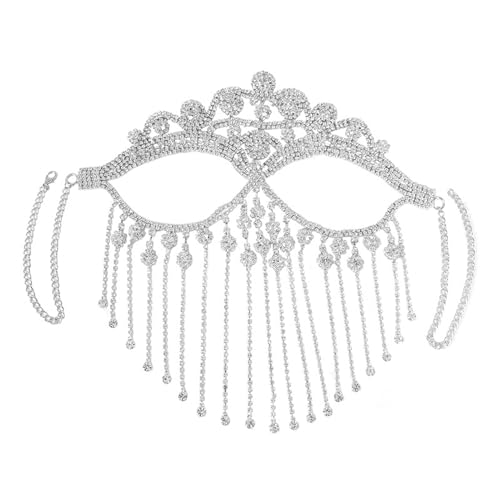 Wsdsgz Strasssteine Tassels Veil Maske Vollgesicht Frauen Kette Gesichtsmaske Masquerade Tanzpartys Auftritte Gesichtsbehörde Accessoire Wsdsgz Strasssteine Tassels Veil Maske Vollgesicht Frauen Kette Gesichtsmaske Masquerade Tanzpartys Auftritte Gesichtsbehörde Accessoire von Wsdsgz