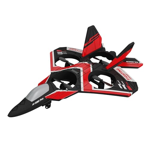 Wsidrnty Ferngesteuertes Drohnen-Upgrade, Schaumstoff-Starrflügelflugzeug mit Lichtset, Höhenmodell, Kinderspielzeug, Einfache Installation – Rot von Wsidrnty