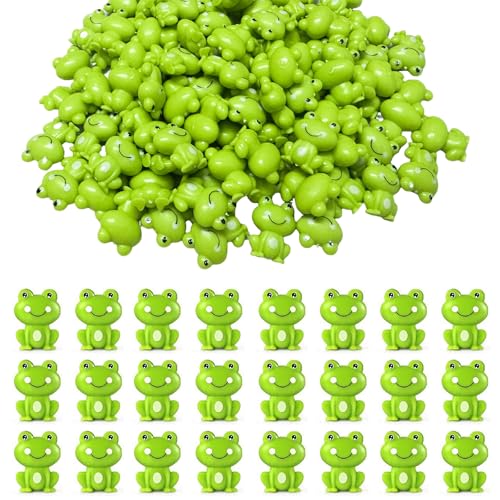 100 Stück Mini-Frosche aus grünem Kunststoff von Wsimily