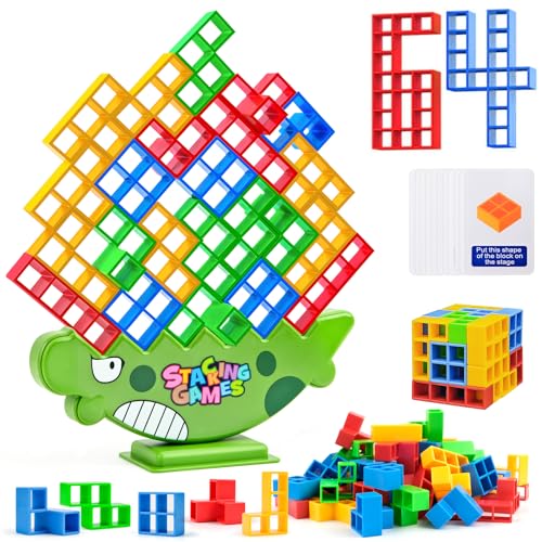 WuGU 64 Stück Tetra Tower Spiel, Tower Spiel für Kinder Erwachsene, Balance Team Stapelspiele Creative Stack Attack Spielzeug Wackelturm Stapelturm für 2 Spieler +, Kinderspiel Geburtstag Geschenk WuGU 64 Stück Tetra Tower Spiel, Tower Spiel für Kinder Erwachsene, Balance Team Stapelspiele Creative Stack Attack Spielzeug Wackelturm Stapelturm für 2 Spieler +, Kinderspiel Geburtstag Geschenk von WuGU