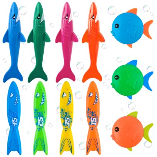 WUGU Tauchspielzeug für Kinder,Unterwasser Tauchringe, Meerjungfrau Tauchspielzeug, Schwimmbad Tauchset Trainingsspielzeug Tauchspiel mit Kordelzugbeutel (11pc) WUGU Tauchspielzeug für Kinder,Unterwasser Tauchringe, Meerjungfrau Tauchspielzeug, Schwimmbad Tauchset Trainingsspielzeug Tauchspiel mit Kordelzugbeutel (11pc) von WUGU