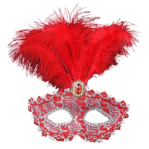 WuLi77 Feder Maskerade Maske Venezianische Maske Halloween Karneval Kostüme Hochzeit Party Bälle Abschlussball Augenmaske Spitzenmaske Maskerade Maske Mit Federn Für Paare Frauen Und Männer Mit von WuLi77