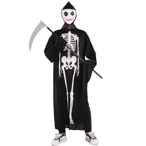 WuLi77 Halloween Kostüme Für Erwachsene Party Cosplay Bodysuit Verkleidungsparty Gruselige Skelett Kostüme Für Halloween Rollenspiele Halloween Kostüme Für Erwachsene Herren Und Damen Skelett Kostüm von WuLi77