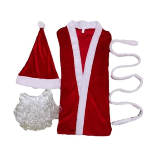 WuLi77 Weihnachten Santa Kostüm Anzug Männer Frauen Kinder Bequeme Santa Kostüm Outfits Fancy Cosplay Dress Up Zubehör Maskerade Kostüm von WuLi77